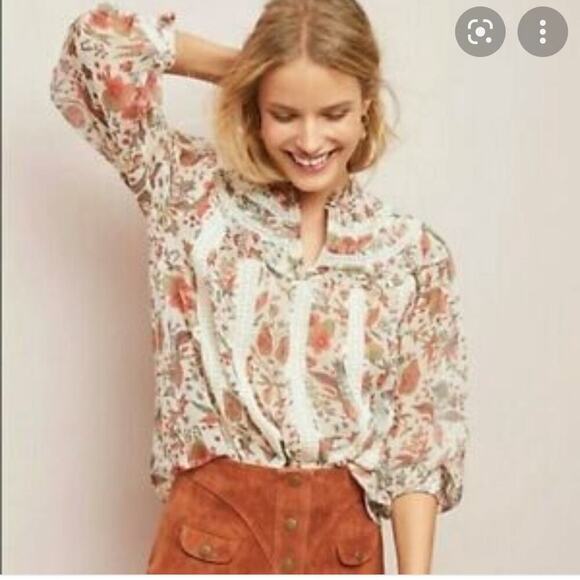 Feather Bone by Anthropologie elena blouse size 2 - Picture 1 of 9